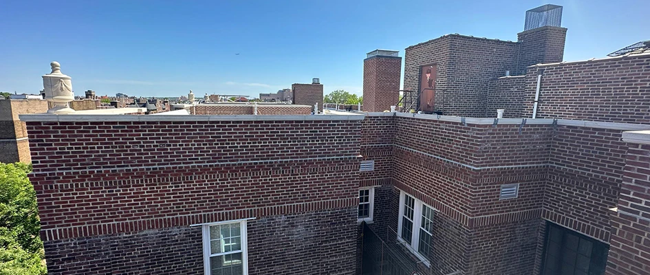 A building that has undergone brownstone restoration in Queens